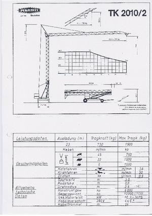 Gru a torre - rotazione bassa Pekazett TK 2010/2