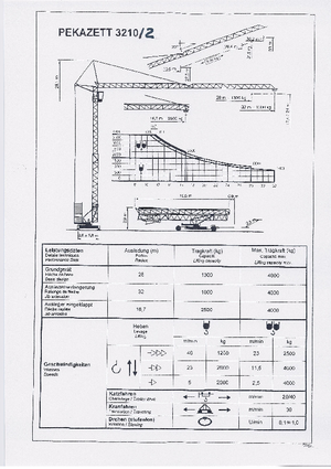 Gru a torre - rotazione bassa KSD TK  3210/2 (2,5 m)