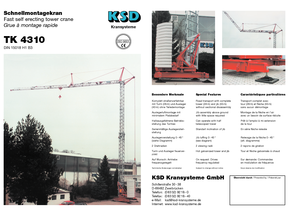 Gru a torre - rotazione bassa KSD TK  4310 (3,3 m)