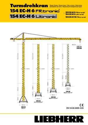 Gru a torre - rotazione alta Liebherr 154 EC-H 6 Litronic