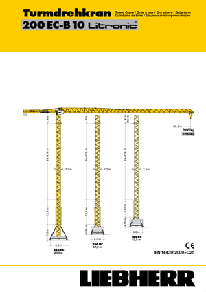 Gru a torre - rotazione alta Liebherr 200 EC-B 10 Litronic