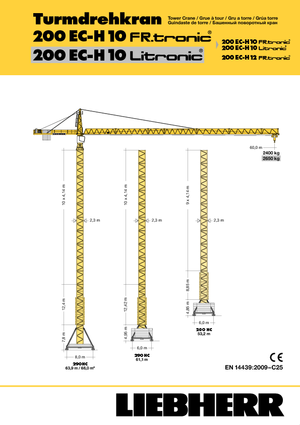Gru a torre - rotazione alta Liebherr 200 EC-H 10 FR.tronic