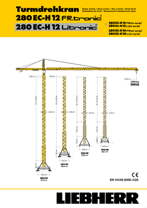 Gru a torre - rotazione alta Liebherr 280 EC-H 12 Lit