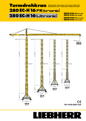 Gru a torre - rotazione alta Liebherr 280 EC-H 16 Lit