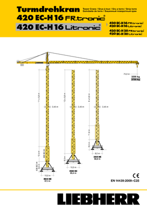 Gru a torre - rotazione alta Liebherr 420 EC-H 16