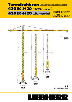 Gru a torre - rotazione alta Liebherr 420 EC-H 20