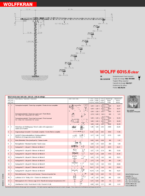Gru a torre - rotazione alta Wolffkran 6015.6 clear