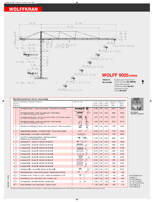 Gru a torre - rotazione alta Wolffkran 9025 cross