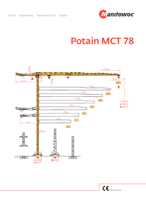 Gru a torre - rotazione alta Potain MCT 78-3 t