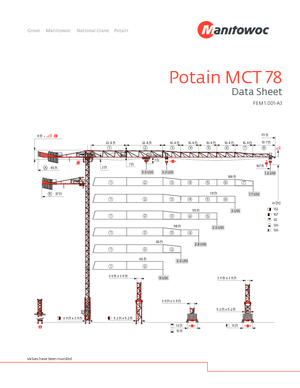 Gru a torre - rotazione alta Potain MCT 78-3 t