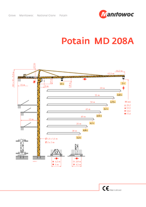 Gru a torre - rotazione alta Potain MD 208 A