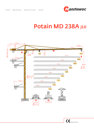 Gru a torre - rotazione alta Potain MD 238 A-J10
