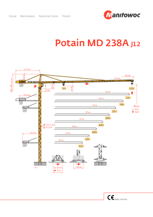 Gru a torre - rotazione alta Potain MD 238 A-J12