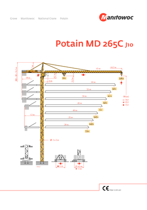 Gru a torre - rotazione alta Potain MD 265 C J10