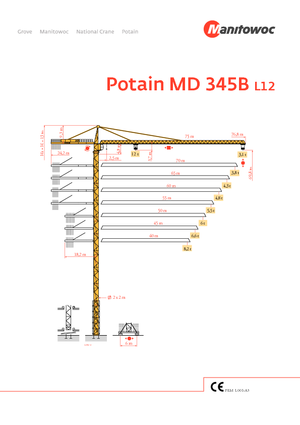 Gru a torre - rotazione alta Potain MD 345 B-L12