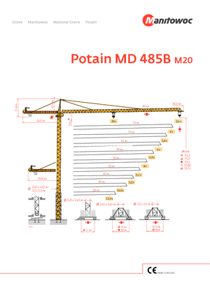 Gru a torre - rotazione alta Potain MD 485 B 20 T