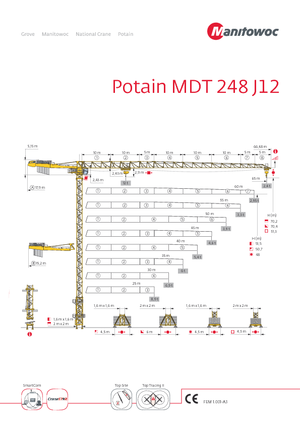 Gru a torre - rotazione alta Potain MDT 248 J12