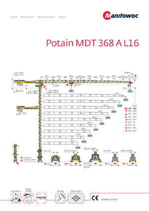 Gru a torre - rotazione alta Potain MDT 368 A L16
