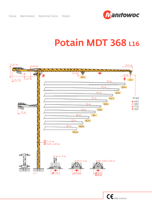Gru a torre - rotazione alta Potain MDT 368 L16