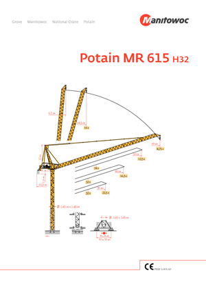 Gru a torre - rotazione alta Potain MR 615 H 32