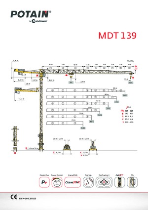 Gru a torre - rotazione alta Potain MDT 139