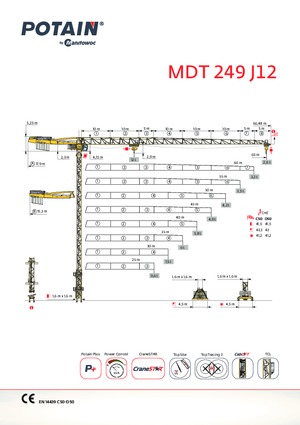 Gru a torre - rotazione alta Potain MDT 249 J12