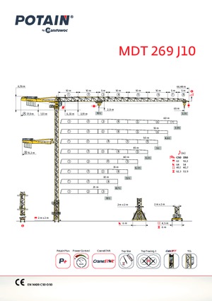 Gru a torre - rotazione alta Potain MDT 269 A J10