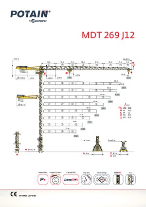 Gru a torre - rotazione alta Potain MDT 269 A J12