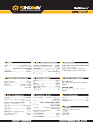Apripista cingolati Sinoway SWD320Y