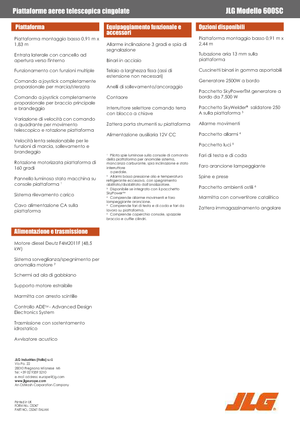 Piattaforme aeree telescopiche cingolate JLG 600SC