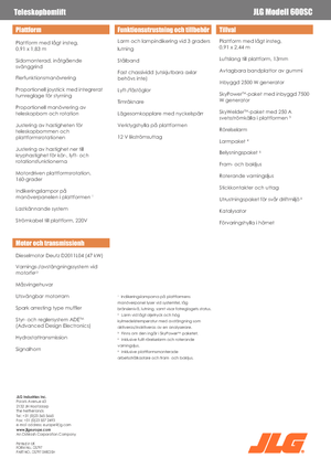 Piattaforme aeree telescopiche cingolate JLG 600SC