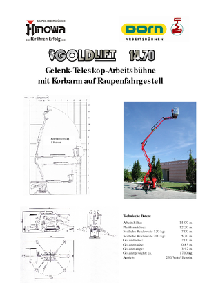 Piattaforme aeree articolate cingolate Hinowa GL 14.70