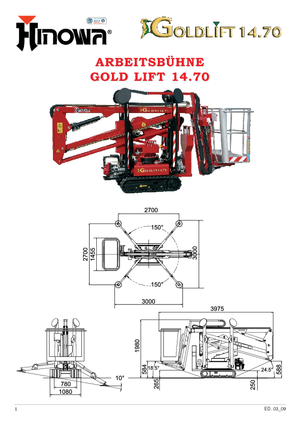 Piattaforme aeree articolate cingolate Hinowa GL 14.70