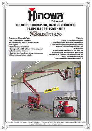 Piattaforme aeree articolate cingolate Hinowa Goldlift 14.70 IIIS