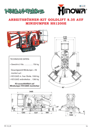 Piattaforme aeree articolate cingolate Hinowa GL 8.35
