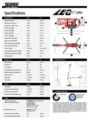 Piattaforme aeree articolate cingolate TEUPEN LEO15GT plus