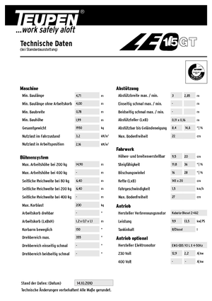 Piattaforme aeree articolate cingolate TEUPEN Leo 15 GT