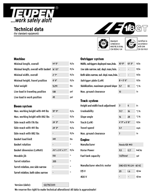Piattaforme aeree articolate cingolate TEUPEN Leo 18 GT