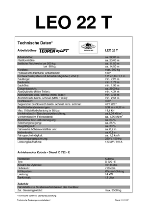 Piattaforme aeree telescopiche cingolate TEUPEN Leo 22 T