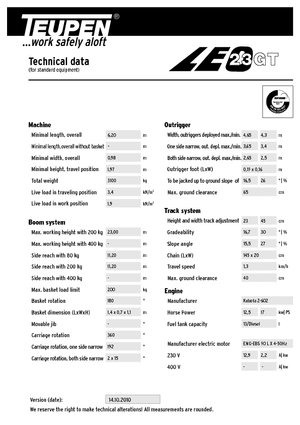 Piattaforme aeree articolate cingolate TEUPEN LEO23GT 