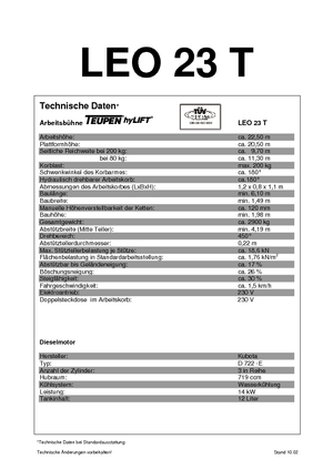 Piattaforme aeree telescopiche cingolate TEUPEN Leo 23 T