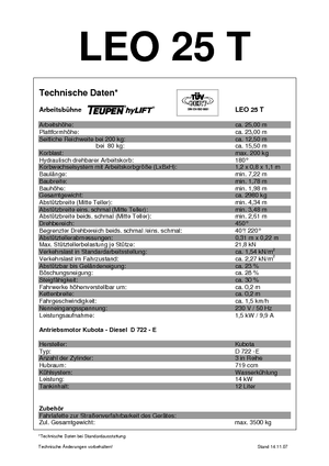 Piattaforme aeree telescopiche cingolate TEUPEN Leo 25 T