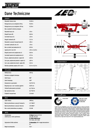 Piattaforme aeree telescopiche cingolate TEUPEN LEO25T