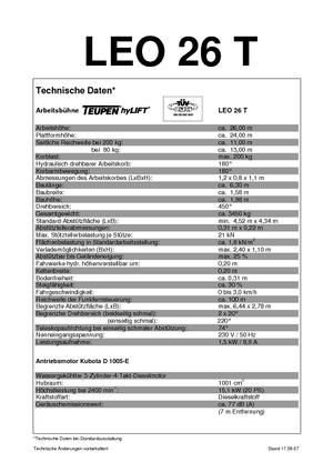 Piattaforme aeree telescopiche cingolate TEUPEN Leo 26 T
