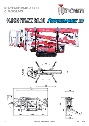 Piattaforme aeree articolate cingolate Hinowa Lightlift 20.10 Performance IIIS MK3