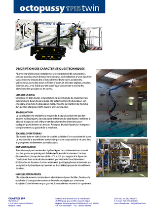Piattaforme aeree articolate cingolate Oil & Steel Octopussy 1715 Twin