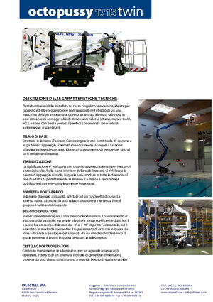 Piattaforme aeree articolate cingolate Oil & Steel Octopussy 1715 Twin