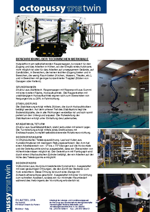 Piattaforme aeree articolate cingolate Oil & Steel Octopussy 1715 Twin