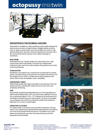 Piattaforme aeree articolate cingolate Oil & Steel Octopussy 1715 Twin