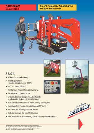 Piattaforme aeree articolate cingolate Bluelift - Rothlehner R 120 C